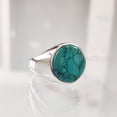 thumbnail image 3 of Natural Turquoise Ring, Silver Jewelry, 925 Silver Ring, Father's Day, Plain Tibetan Turquoise Ring, December Birthstone, Heavy Mens Ring, Spiritual Healing Gemstone, Christmas, Mens Signet Ring, 3 of 8