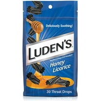 5 Bags Of Luden's Honey Licorice Throat Drops 30 Count Each