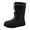 Black, variant on XIMIN Women's Mid Calf Rain Boots Muck Boots Rain Boots Lightweight Portable Garden Shoes Drawstring Boots Easy-on Outdoor Playing Rain Boot