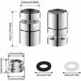 thumbnail image 2 of Dinheiro Pack de 2 aireadores de grifo de cocina giratorios de 360°, boquilla de ahorro de agua para baño, aireador de grifo para grifos con rosca externa M22 o rosca interna M24, 2 of 5