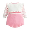 thumbnail image 1 of Posijego Baby Girls Rompers Clothes Fall Winter Outfit Ruffle Long Sleeve Knitted Jumpsuits 0-24 Months, 1 of 7