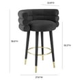 thumbnail image 6 of TOV Furniture Betty Black Velvet Barstool, 6 of 8