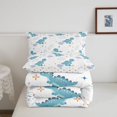 thumbnail image 5 of Manfei Cute Cartoon Dragon Animals Queen Comforter Set,Kawaii Cloud Stars Comforter Sets Queen,White Blue,Polkadot Reversible,3pcs,1 Comforter and 2 Pillowcases, 5 of 7