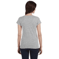 thumbnail image 4 of Gildan Softstyle Short Sleeve V-Neck T-Shirt, Women's Semi-Fitted Rib Collar Tee, Sport Grey, XL, 4 of 6
