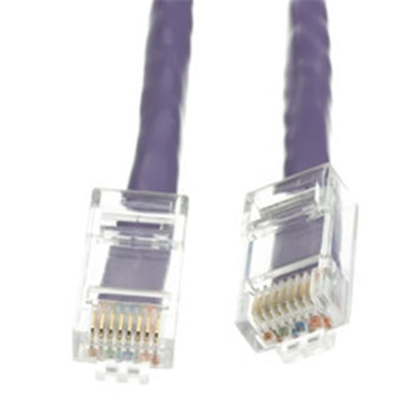 10 foot Cat6 Purple Ethernet Patch Cable, Bootless, 24AWG Network Cable with RJ45 Gold Plated Connector, 4 pair Stranded Bare Copper, Unshielded Twisted Pair (UTP) Internet Patch Cable, CableWholesale