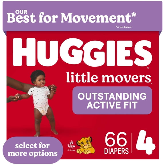 Huggies Little Movers Baby Diapers (Choose Your Size & Count)