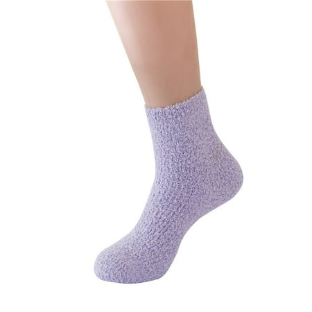 

Winter Candy Color Tube Socks Coral Socks Floor Socks Solid Color Warm Socks
