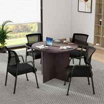 Boss Office Products 42"W Conference Table with 4 Guest Chairs in Mocha