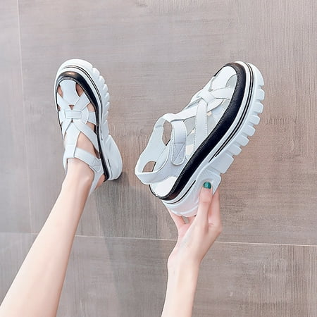 

eczipvz Shoes for Women Women Sandals Wedge Sandals Shoes for Women Elegant Flower Ankle Strap Casual Summer Dressy Flat Shoes Black