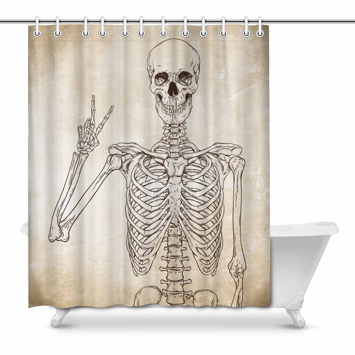 Mkhert Funny Human Skeleton Posing Over Old Grunge Background