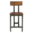 thumbnail image 2 of CoSoTower Rustic Brown And Gunmetal Finish Wooden Counter Height Chairs 2Pc Set Industrial Design Dining Furniture, 2 of 7
