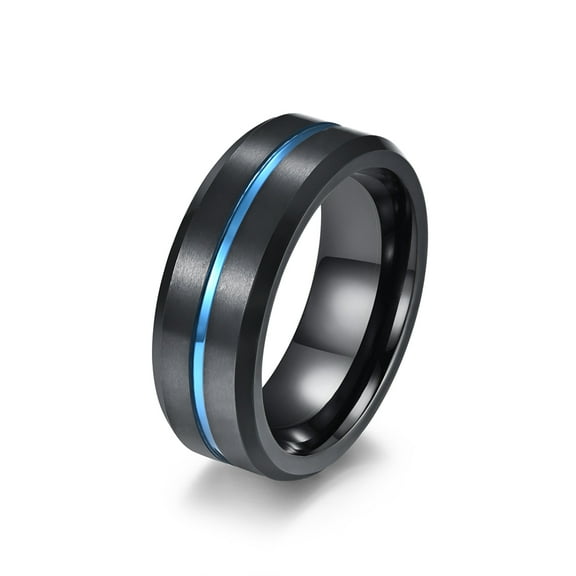 Black Gold Plated 8mm Titanium Steel Mens Ring Men Wedding Band Man Ring