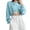 Sky Blue, variant on Womens Casual Solid Long Sleeve Loose Round Neck Crop Top Sweatshirt Tops Sweatshirts for Women Pullover M