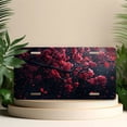 thumbnail image 4 of License Plate, Crimson Cherry Blossom Glow Decorative Front,Personalized Stainless Steel License Plate Cover For Men Women,12.2" X 6.2", 4 of 6