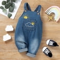 thumbnail image 6 of Bainana Baby Girls Summer Denim Romper Cartoon Print Sleeveless Suspender Overalls Jumpsuit Lightweight Leisure Baby Toddler Casual Dailywear Blue Size 9-12 Months, 6 of 9