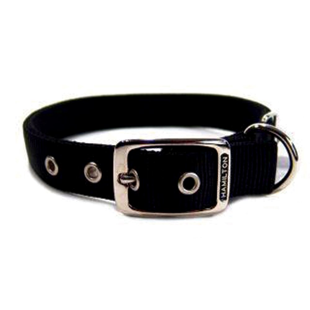 Hamilton 1" Double Thick Nylon Deluxe Dog Collar, 22" long, Black