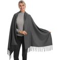 thumbnail image 1 of Bufanda y chal envolvente de pashmina acrílica de mezcla de cachemira de lana suave para mujer - Gris oscuro brillar Electrónica, 1 of 5