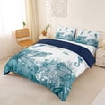 thumbnail image 2 of Erosebridal Ocean Animals Seahorse Queen Duvet Cover Set,Watercolor Sealife Turtle Coral Bedding For Teens 3-Piece,No Comforter,Reversible, 2 of 5
