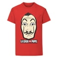thumbnail image 1 of La Casa de Papel - Camiseta Holgada Máscara para Mujer (Rojo), 1 of 2