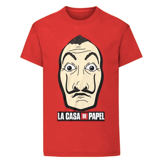 La Casa de Papel - Camiseta Holgada Máscara para Mujer (Rojo)
