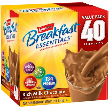 Carnation Breakfast Essentials® Rich Milk Chocolate Complete Nutritional Drink 40-1.26 oz. Packets