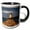 Black/White, variant on 3drose, Usa, Maine, Portland, Spring Point Ledge Lighthouse, Sunset., 11oz Two-tone Yellow Mug