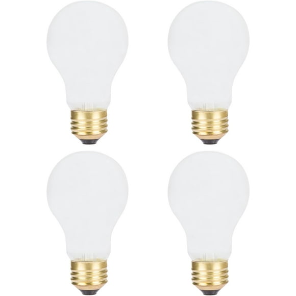 TRAHOO-4 Pack A19 100 Watt E26 Medium Base 130 Volt Incandescent Light Bulbs, Standard Household Bulbs for Bedroom, Living Room