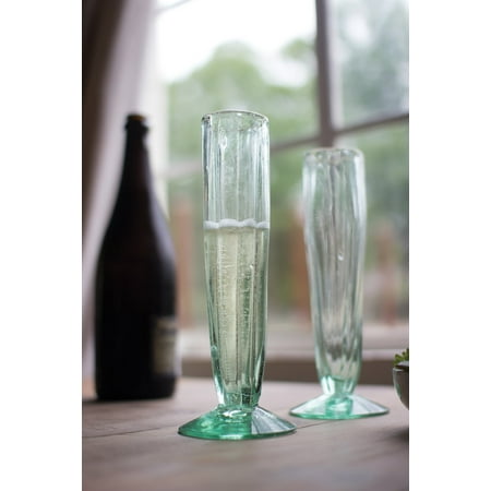 - Recycled Glass Cone Champagne Flute, Set of 6