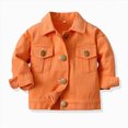 thumbnail image 2 of KPOPLK Kids Boy Utility Jacket Fall Long Sleeve Solid Color Shirt Button Down Soft Coat for Teen Boys Back to School Clothing Size 5-6 Years,Red, 2 of 5