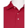 thumbnail image 2 of AKA Men's Solid Polo Shirt Classic Fit - Pique Chambray Collar Comfortable Quality Red-Long Sleeve X-Large, 2 of 4