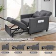 thumbnail image 4 of Juiluna Sofa Bed With Pullout Sleeper, 3-in-1 Convertible Folding Futon Chair, Single Lounge Chair Set With 1pc Lumbar Pillow, 4 of 9