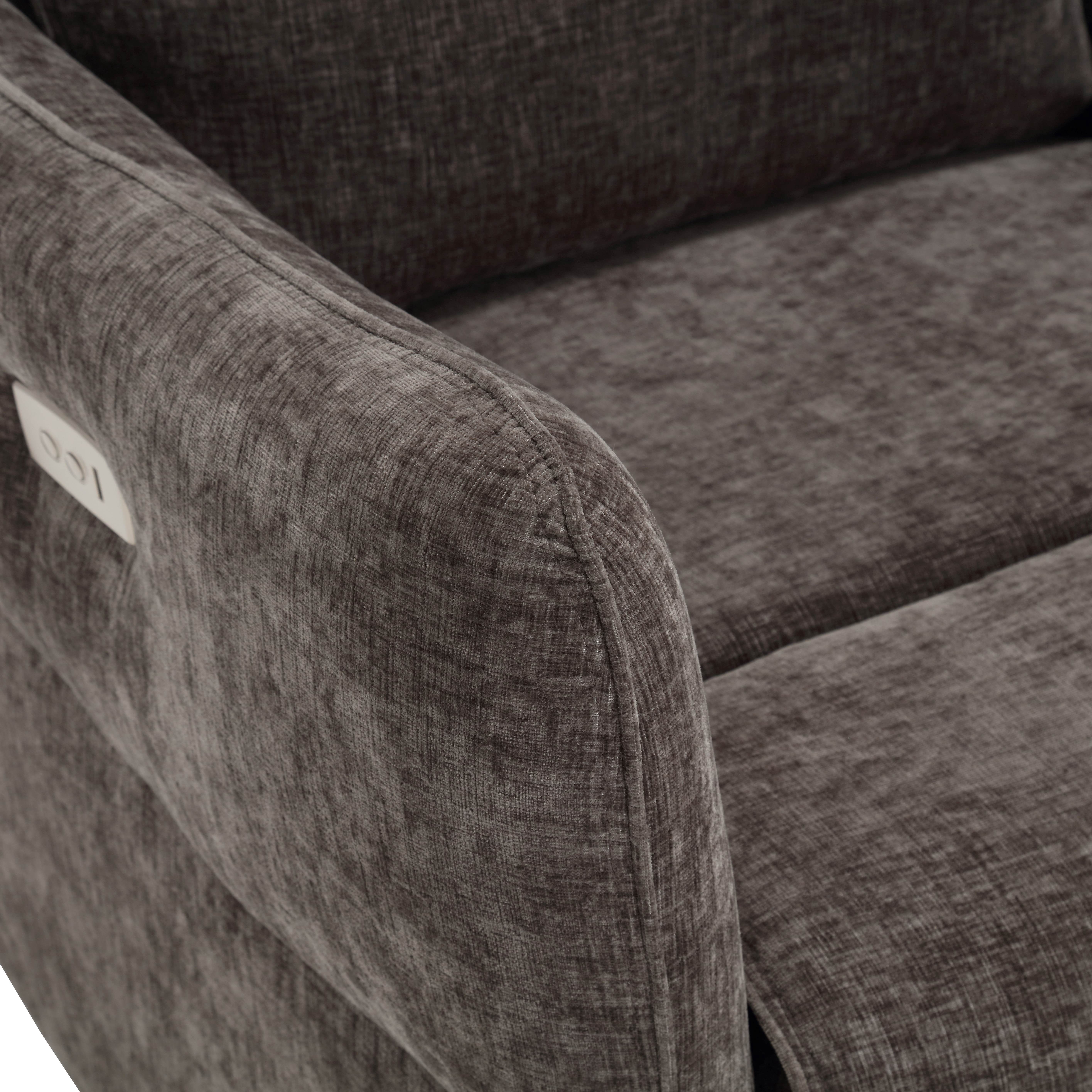 MINCETA Power Recliner Chairs,Modern Upholstered 270 Swivel Nursery Rocker Glider Recliner for Living Room,Chenille Velvet in Dark Gray