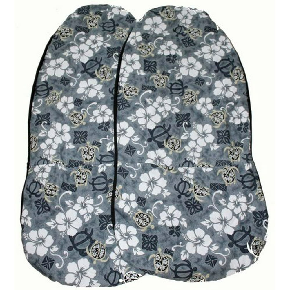 Hawaiian Car Seat Covers, Gray Hawaiian, set of 2 Front Bucket seat