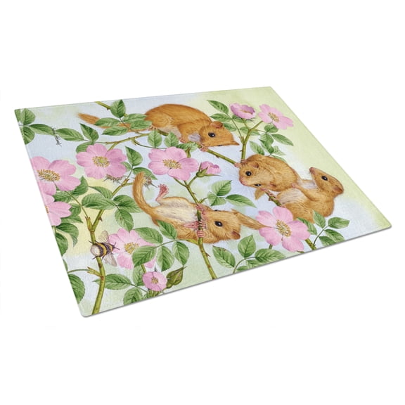 Caroline's Treasures Dormice Dormouse Glass Cutting Board Large