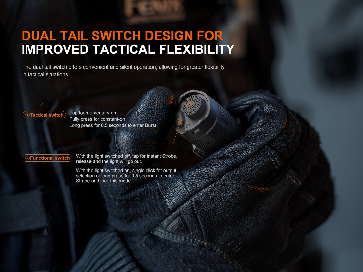Fenix TK17 3600 Lumen Rechargeable Tactical Flashlight + LumenTac Organizer