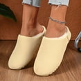 thumbnail image 4 of Rokment Clog Slip on Snow Boots for Women with Fleece Lined Winter Warm Fashion Suede Mules Booties Fuzzy Barefoot Indoor Outdoor House Shoes Beige Size 6.5, 4 of 7