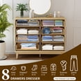 thumbnail image 4 of SHGJ&SOFT Fluted Dresser for Bedroom with 8 Drawers, 47" Wide Chest of Drawers, Gold Handle, Dresser TV Stand, Modern Wooden Dresser, Storage Organizer for Bedroom, Living Room, Entryway, 4 of 9
