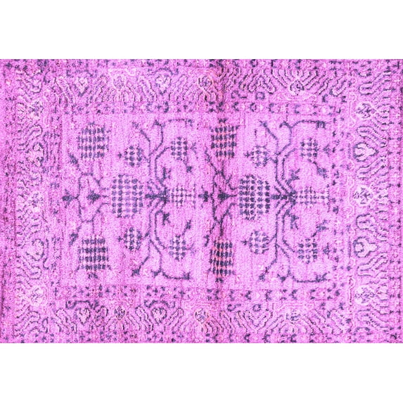 Ahgly Company Indoor Rectangle Oriental Purple Traditional Area Rugs, 2' x 3'