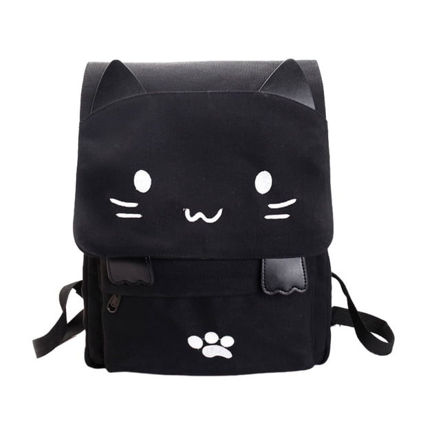 Minnieouse de lona elegante para mujeres para el trabajo o viajes Mochilas para niñas para mujeres para gatos Mochilas Gato blanco
