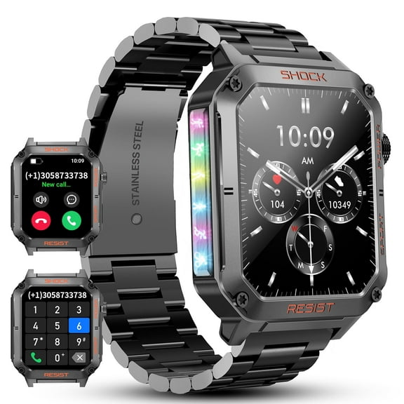 Smart Watches for Men, Fitness Tracker for Android/iPhone, 1.91" HD Screen Bluetooth Calls, IP68 Waterproof