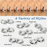 Silvora 10MM Celtic Knot Hoop Earring for Men 925 Sterling Silver Huggie Earrings Jewelry Gifts Fathers Day Christmas