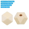 thumbnail image 4 of Uxcell 12mm Natural Wood Beads, 50 Pack Unfinished Wooden Beads Geometric Hexagon Loose Beads Spacer Beads, 4 of 5