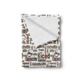 thumbnail image 2 of Modern Soft Flannel Fleece Throw Blanket, Coffee Words Cafe Typography in Point Sizes Digital Illustration, Cozy Plush for Indoor and Outdoor Use, 50" x 70", Dark Brown Caramel, by Ambesonne, 2 of 6