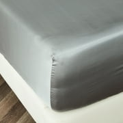 NTBED Satin Sheets Queen Gray Luxury Silky Bed Sheets 1800 Microfiber Sheet Set 4 Pcs