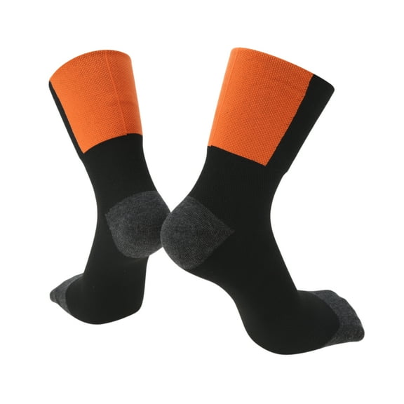 Unique Bargains Cycling Socks Absorb Sweat Outdoor Bike Socks Orange Black Size XS Neutral and Universal 1 Pair Color Matching