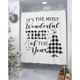 thumbnail image 4 of Christmas Shower Curtain Merry Christmas Tree Shower Curtains for Bathroom Decor Black Buffalo Check Plaid Winter Snowflake Christmas Decoration Bath Curtains Sets with Hooks Waterproof, 84x72 In, 4 of 6