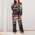 thumbnail image 2 of Vsdgher Vibrant Bunny Ride Pajamas Set Long Sleeve Sleepwear Womens Button Down Nightwear Pj Sets-Large, 2 of 7