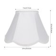 thumbnail image 2 of Bell Lamp Shade, White Silk Shantung Scalloped Lampshade Replacement, Softback, 7'' Top x 14'' Bottom x 10'' Height, Spider Fitter, 2 of 7