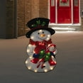 thumbnail image 2 of 30.5" Lighted 2 Dimensional Snowman Christmas Outdoor Decoration, 2 of 6