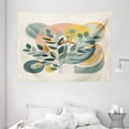 thumbnail image 2 of Ambesonne Eucalyptus Leaves Tapestry Wall Hanging, Geometric Nature, 80"x60", Orange Dark Sea Green, 2 of 3